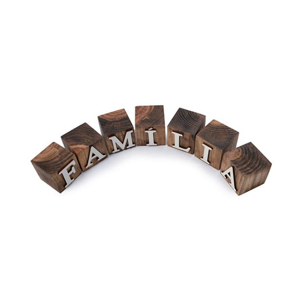 Palavra Família em madeira 6x6x6 cm - 2
