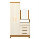 Ver imagem 6 de Guarda Roupa Cômoda com Espelho 103cm Maite A02 Off/cinamomo - Mpozenato