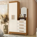 Ver imagem 2 de Guarda Roupa Cômoda com Espelho 103cm Maite A02 Off/cinamomo - Mpozenato