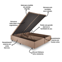 Ver imagem 4 de Cama Box Baú Californiano 178x198x42cm Linho com Pistão a Gás