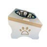 Comedouro Ergonômico Elevado para Gato MDF com vasilha Inox: Branco - 5