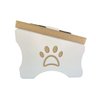 Comedouro Ergonômico Elevado para Gato MDF com vasilha Inox: Branco - 4