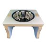 Comedouro Ergonômico Elevado para Gato MDF com vasilha Inox: Branco - 3