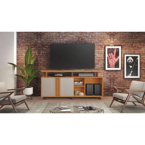 Rack para Tv 56'' Humor com Porta de Correr:cinamomo/off