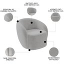 Ver imagem 3 de Sofá 3 Lugares Living 180cm e 1 Poltrona Giratória Garbin K04 Veludo Cinza - Mpozenato