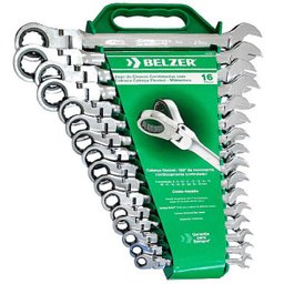 Jogo de Chave Combinada com Catraca 8 a 25mm Belzer 16 Peças 9902BJ 9902BJ - 1