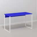 Ver imagem 5 de Mesa Escritório Home Office de Apoio 80x60 Azul Branca