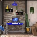 Ver imagem 2 de Mesa Escritório Home Office de Apoio 80x60 Azul Branca