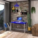 Ver imagem 1 de Mesa Escritório Home Office de Apoio 80x60 Azul Branca