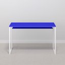 Ver imagem 4 de Mesa Escritório Home Office de Apoio 80x60 Azul Branca