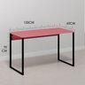 Mesa Escritório Home Office Rose de Apoio 120x60 Rosa Preta - 7