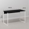 Mesa Escritório Home Office de Apoio 120x60 Preta Branca - 7
