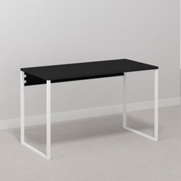 Mesa Escritório Home Office de Apoio 120x60 Preta Branca - 4