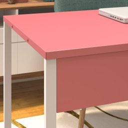 Mesa Escritório Home Office Rose de Apoio 120x60 Rosa Branca - 6