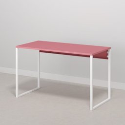 Mesa Escritório Home Office Rose de Apoio 120x60 Rosa Branca - 4
