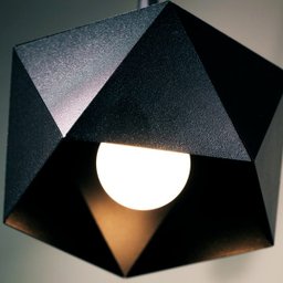 Pendente Meia Bola Facetado Alumínio 14cm Preto com Cobre - 3