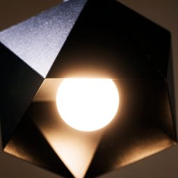 Pendente Meia Bola Facetado Alumínio 14cm Preto com Cobre - 6