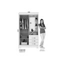 Ver imagem 2 de Guarda Roupa 2 Portas e 3 Gavetas C/ Espelho Briz B64 Nature/off White - Henn