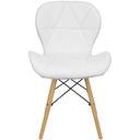 Ver imagem 3 de Kit 3 Cadeiras Charles Eames Eiffel Slim Wood Estofada - Branca