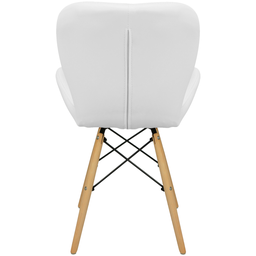 Kit 3 Cadeiras Charles Eames Eiffel Slim Wood Estofada - Branca - 5
