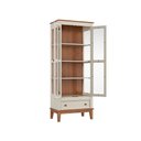 Ver imagem 3 de Cristaleira Madeira Maciça 73cm 2 Portas 1 Gaveta Off White e Amêndoa Willfama