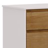 Comoda 4 Gavetas Corrediças Telescopicas MDF/Madeira Maciça 2801 Prata Off White Freijo FNT - 4
