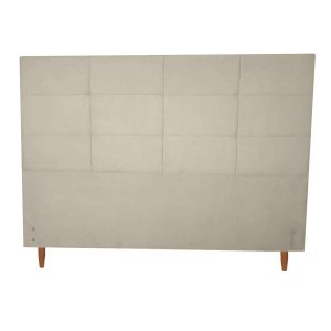 Cabeceira Estofada Raissa para Cama Box Viúva Suede Bege 120cm JBF