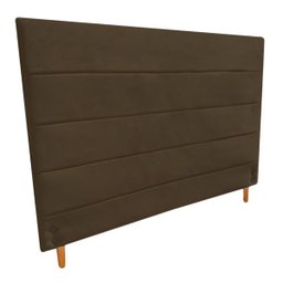 Cabeceira Estofada para Cama Box Casal King Size Suede Marrom 193cm JBF - 2
