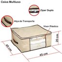 Ver imagem 2 de Caixa Organizadora Flexível com Zíper Multiuso, Compacta e Dobrável, Ideal para Guarda-roupas, Close