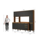 Ver imagem 3 de Armário de Cozinha CB1511 11 Portas 3 Gavetas MDF-MDP 230cm Canela e Preto