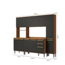 Ver imagem 7 de Armário de Cozinha CB1511 11 Portas 3 Gavetas MDF-MDP 230cm Canela e Preto