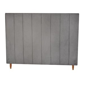 Cabeceira Estofada Vitória para Cama Box de Casal Suede Cinza Grafite 138cm JBF