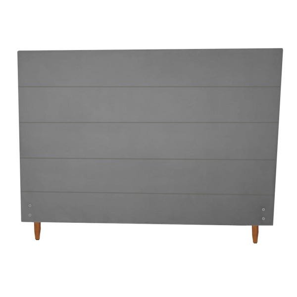 Cabeceira Estofada para Cama Box Viúva Suede Cinza Grafite 120cm JBF