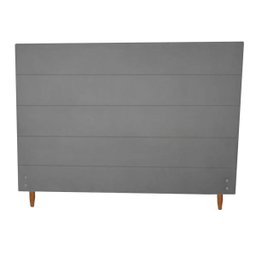 Cabeceira Estofada para Cama Box Viúva Suede Cinza Grafite 120cm JBF - 1