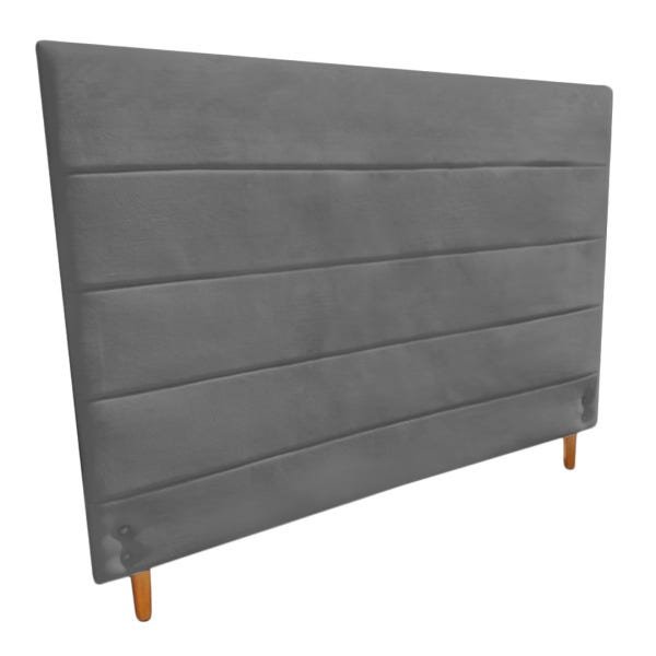 Cabeceira Estofada para Cama Box Viúva Suede Cinza Grafite 120cm JBF - 2