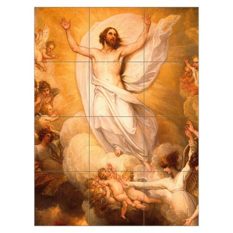 Quadro Ressurreição de Jesus Cristo 80x60 em Azulejos
