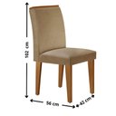 Ver imagem 4 de Conjunto Mesa de Jantar 120cm com 4 Cadeiras Estofadas Multimóveis Crrft-CON044 Madeirado/Bege