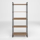 Ver imagem 5 de Estante Estilo Industrial Metal Madeira 190x80cm Preto Total