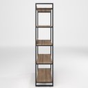 Ver imagem 3 de Estante Estilo Industrial Metal Madeira 190x80cm Preto Total