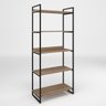 Estante Estilo Industrial Metal Madeira 190x80cm Preto Total - 4