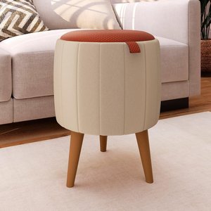 Puff Apoio Redondo Banqueta Decorativo P/ Salas Quarto: Berge