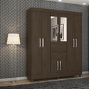 Ver imagem 2 de Guarda Roupa De Casal Paula c/ Espelho 8 Portas Ébano - Bela Móveis