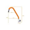 Torneira de Cozinha Gourmet Laranja Parede Bica Móvel com Arejador Articulado 1/4 de Volta - 2