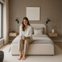 Ver imagem 3 de Cama Casal Estofada Moderna com Design Premium e Conforto para Quarto Estilo Luxuoso