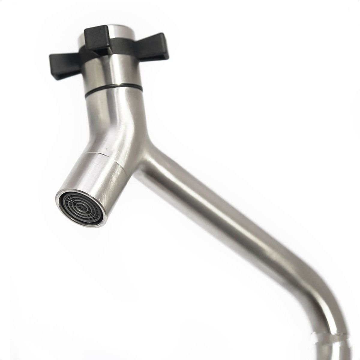 Torneira Mesa Bica Alta Aço Inox 304 Escovado Água Fria Lavabo Lavatório Linha Stone - 5