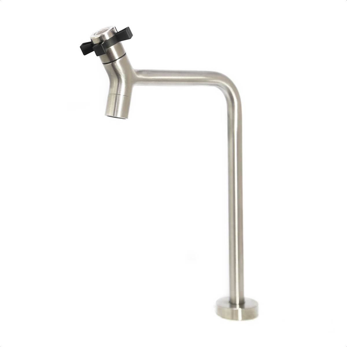 Torneira Mesa Bica Alta Aço Inox 304 Escovado Água Fria Lavabo Lavatório Linha Stone - 2