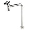 Torneira Mesa Bica Alta Aço Inox 304 Escovado Água Fria Lavabo Lavatório Linha Stone - 1
