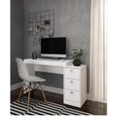 Ver imagem 1 de Mesa Escrivaninha Home Office 3 Gavetas Escritório Branco