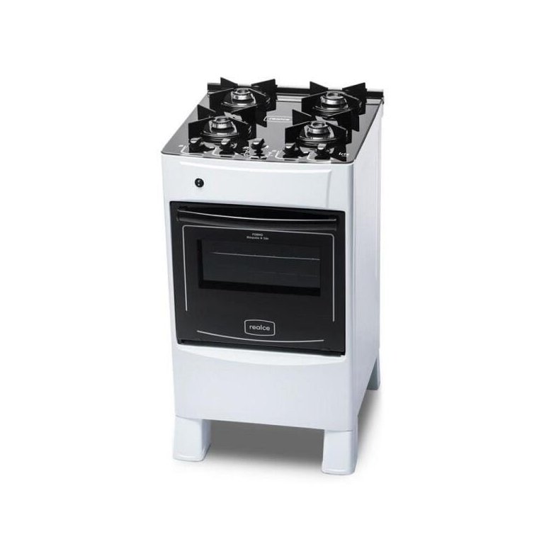 Fogão de Piso Íris Glass 4 Bocas Mesa de Vidro Forno Branco Fogão de Piso Íris Glass 4 Bocas Mesa de Vidro Forno Branco