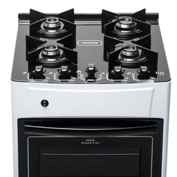 Fogão de Piso Íris Glass 4 Bocas Mesa de Vidro Forno Branco - 3